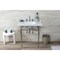 Kingston Brass 30 Carrara Marble Console Sink with Brass Legs, Marble WhitePolished Nickel LMS3022M8SQ6 - alternate 4